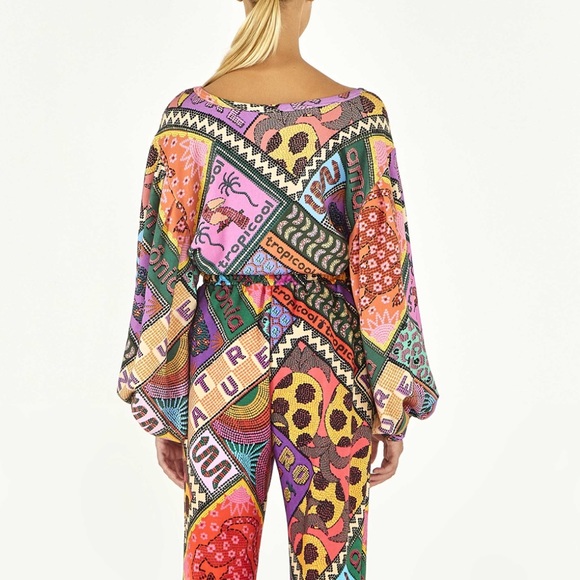 NWT FARM Rio Dotted Patch Scarf Sweatshirt Size M - Picture 4 of 15